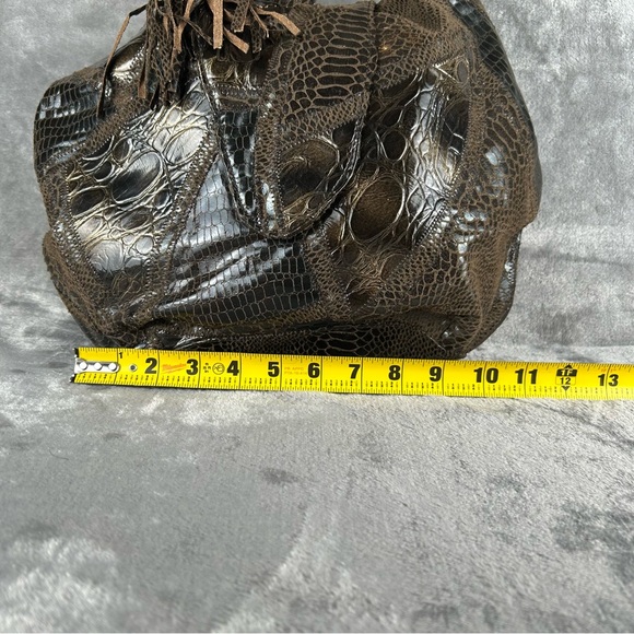 Carlos Falchi For Target Hobo Bag Womens Brown Faux Reptile Skin Purse Y2K - Picture 7 of 10